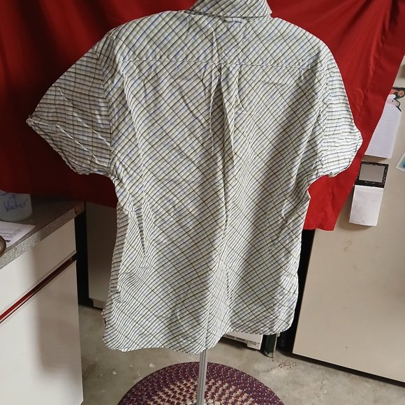 Tommy Hilfiger 80s 2 Ply Fabric Plaid Short Sleeve Men's XL Button Down Shirt - Picture 5 of 11